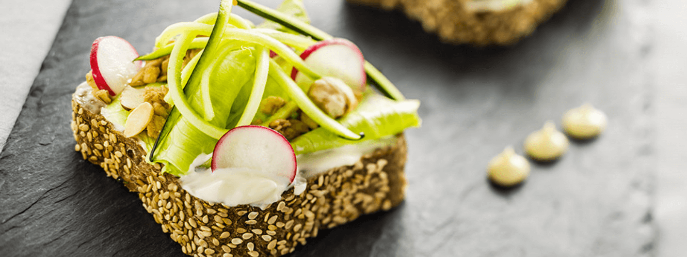 Lunch léger au Maredsous® au Fromage Blanc, radis et courgettes