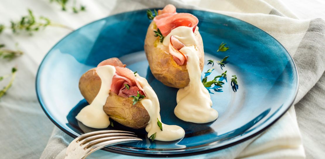 Opgevulde aardappel met Maredsous® ham