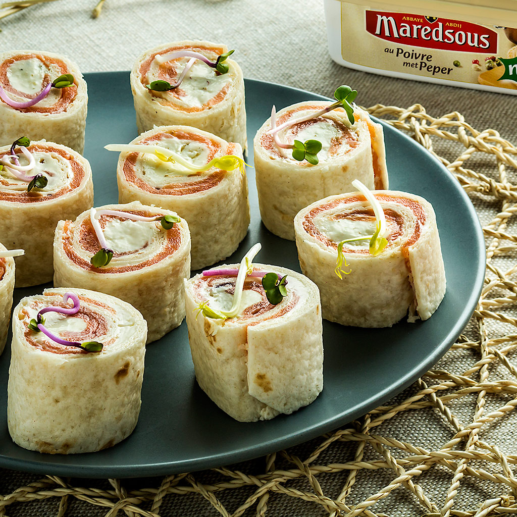 Wraps de saumon et Maredsous® à l’Emmental